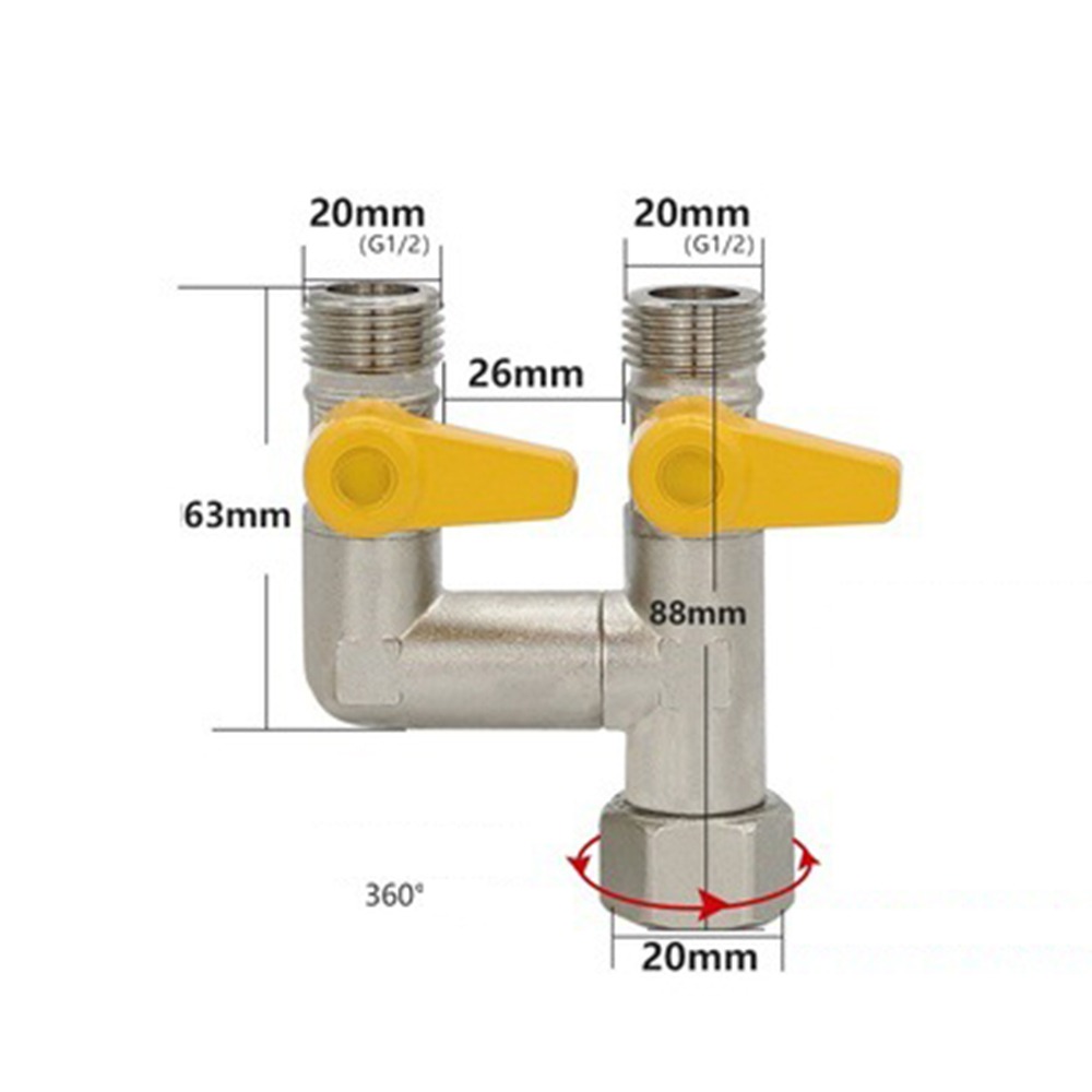Spoke Nipple Brass - 2/3スイッチ真鍮ダイバーターバルブ1/2インチホースバーブ厚みのあるY字型ボールバルブ漏れ防止防錆3ウェイシャットオフバルブ水/油