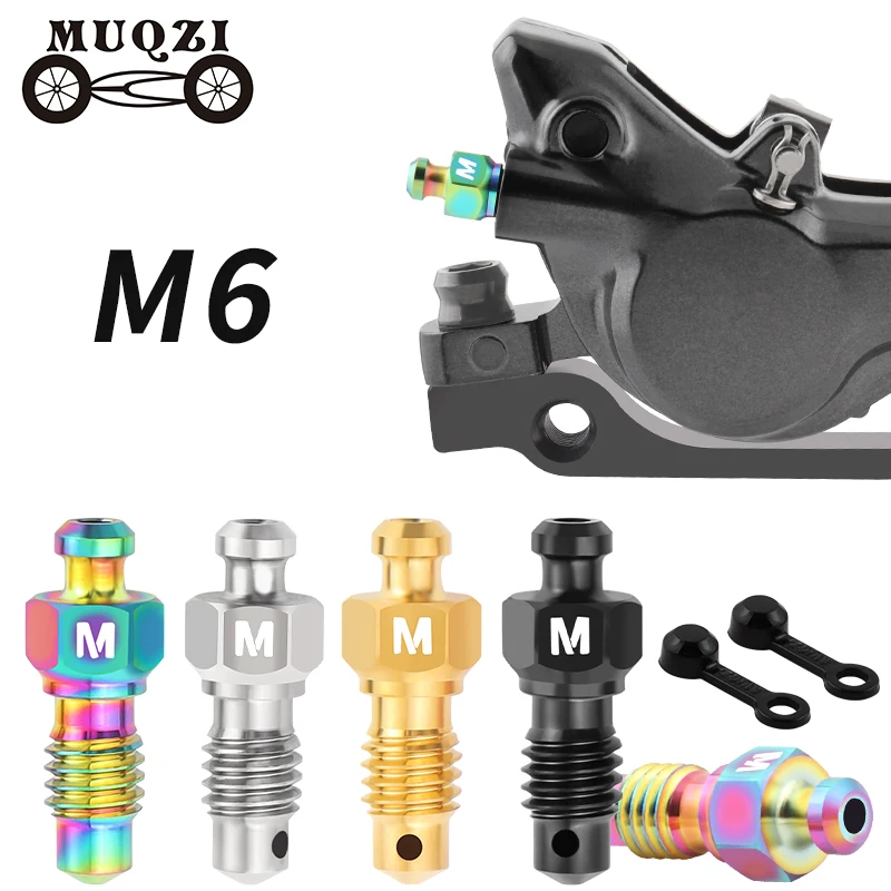 Hydraulic Brake Bleed - MUQZI 1ペア MTBブレーキキャリパー チタン合金 ブリードスクリュー バイク油圧ブレーキ