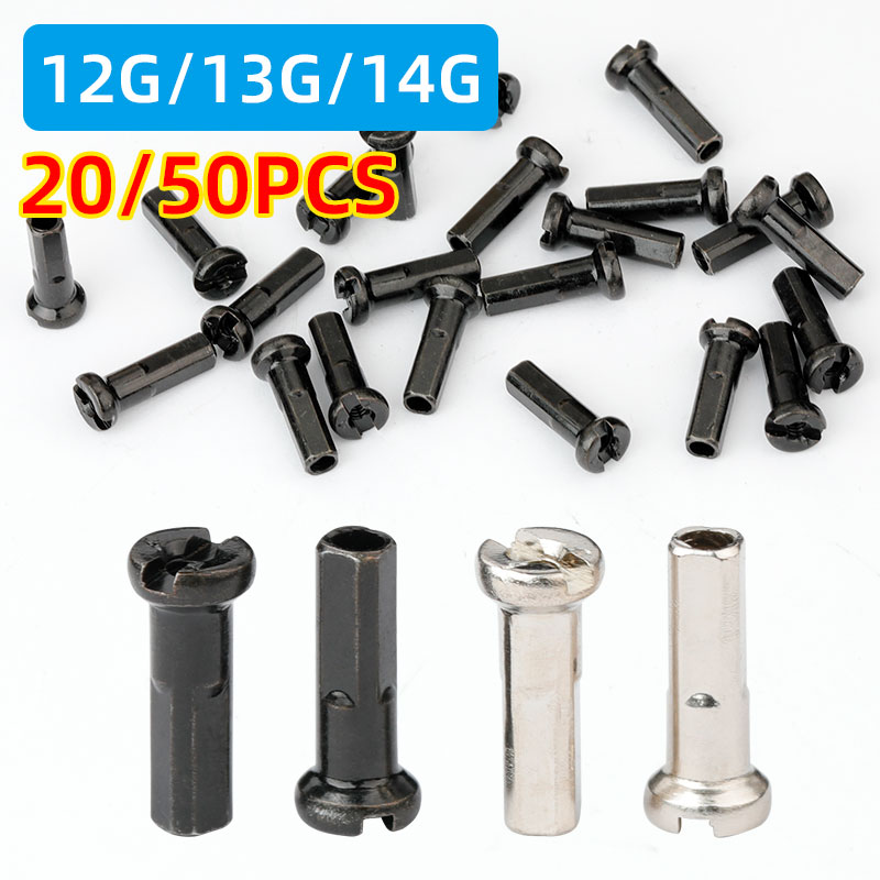 Spoke Nipple Brass - 20/50 個の銅製ニップル 14G 13G MTB ロード自転車