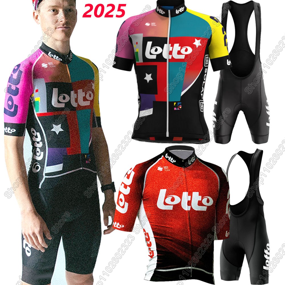 Mountain Biking Shirts - ロトチーム2025サイクリングジャージセット サマーベルギー ウェア メンズキット ロードバイクシャツ スーツ
