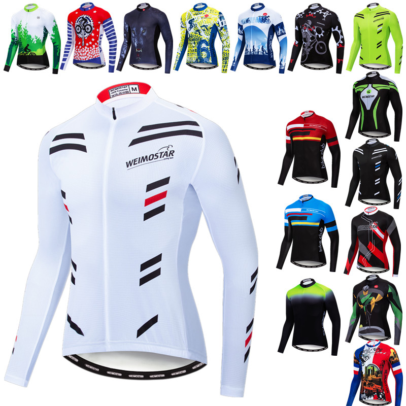 Mountain Biking Jacket - プロチームサイクリングジャージ長袖男性秋マウンテンバイク服トップスレーシングスポーツ自転車服ロードサイクリングジャケット