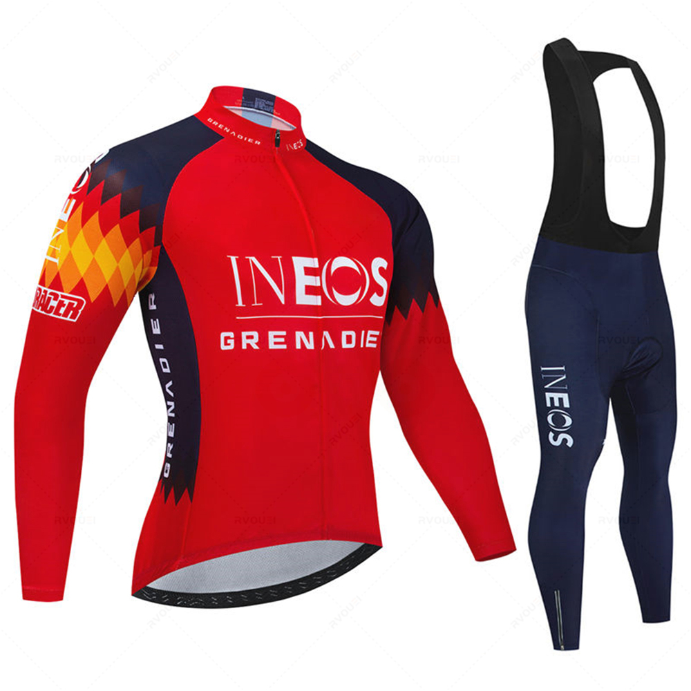 Mountain Biking Sport - Ineos チーム男性春スポーツサイクリングジャージ秋 Mtb 自転車服夏長袖トライアスロンマウンテンバイクビブパンツセット
