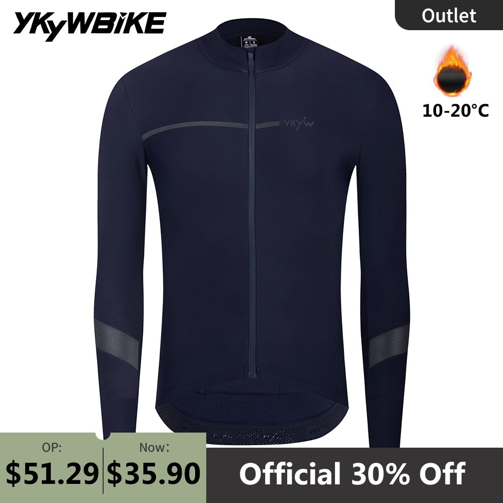 Mountain Biking Jacket - YKYWBIKE メンズ 冬用サイクリングジャージ 暖かいロードバイク用 薄手ソフトフリースジャケット 通気性MTBサイクリングウェア