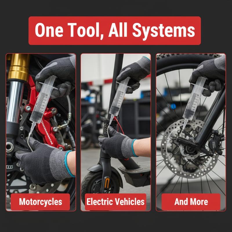 新型ユニバーサル100mlバイクキットブレーキキャリパーガス - Hydraulic Brake Bleed のレビューと価格