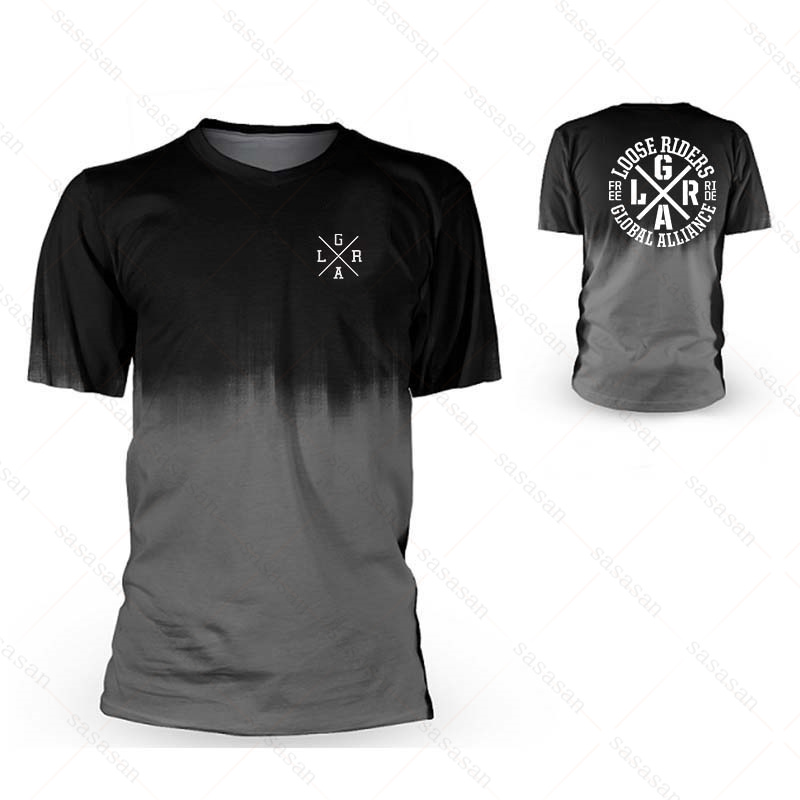 男性用のルーズな半袖Tシャツ,マウンテンバイクウェア,通気性 - Mountain Biking Shirts のレビューと価格