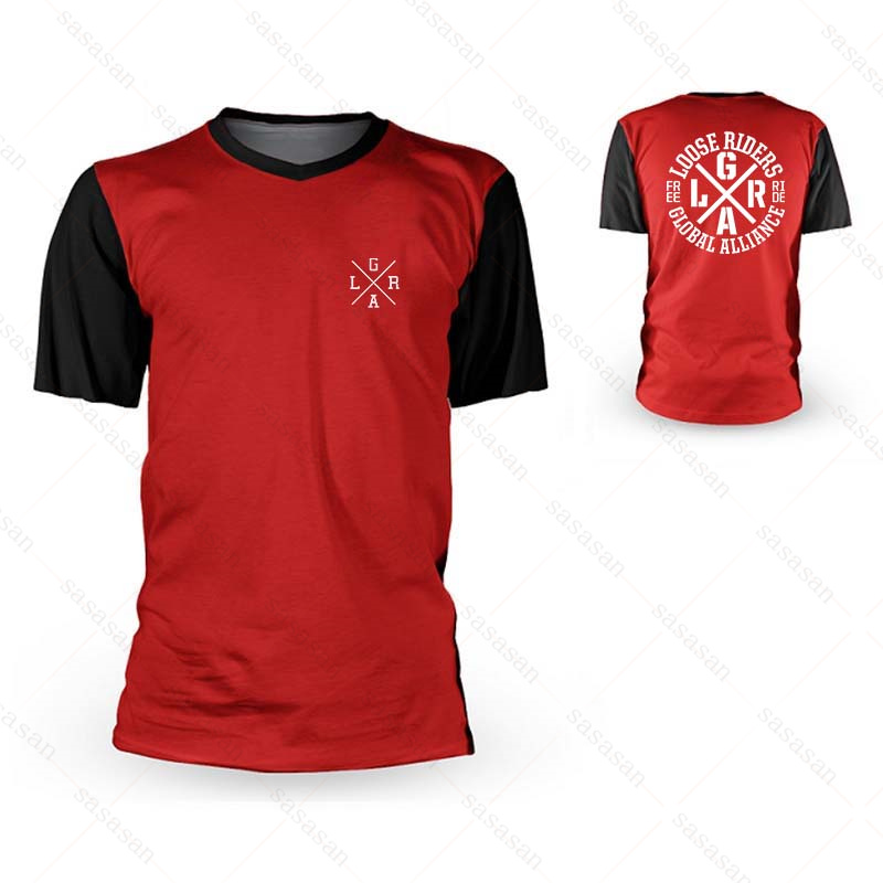 男性用のルーズな半袖Tシャツ,マウンテンバイクウェア,通気性 - Mountain Biking Shirts のレビューと価格