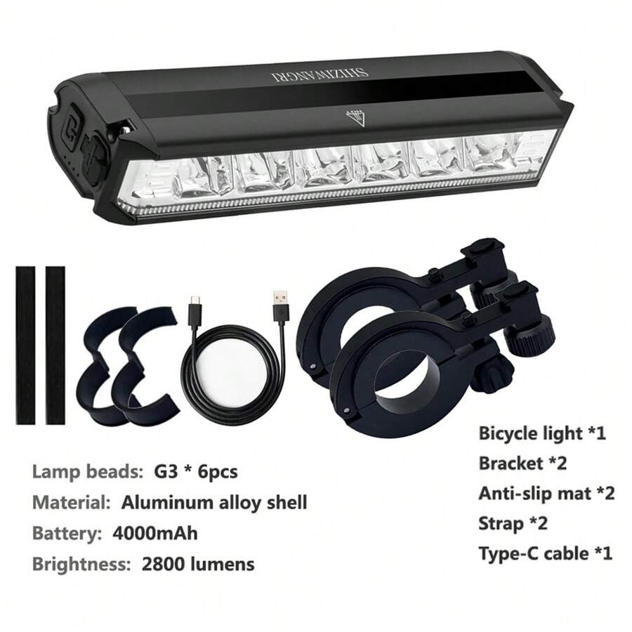 4000mAhの超明るいLED自転車ライト、6つのLEDを搭 - Mountain Biking Usa のレビューと価格