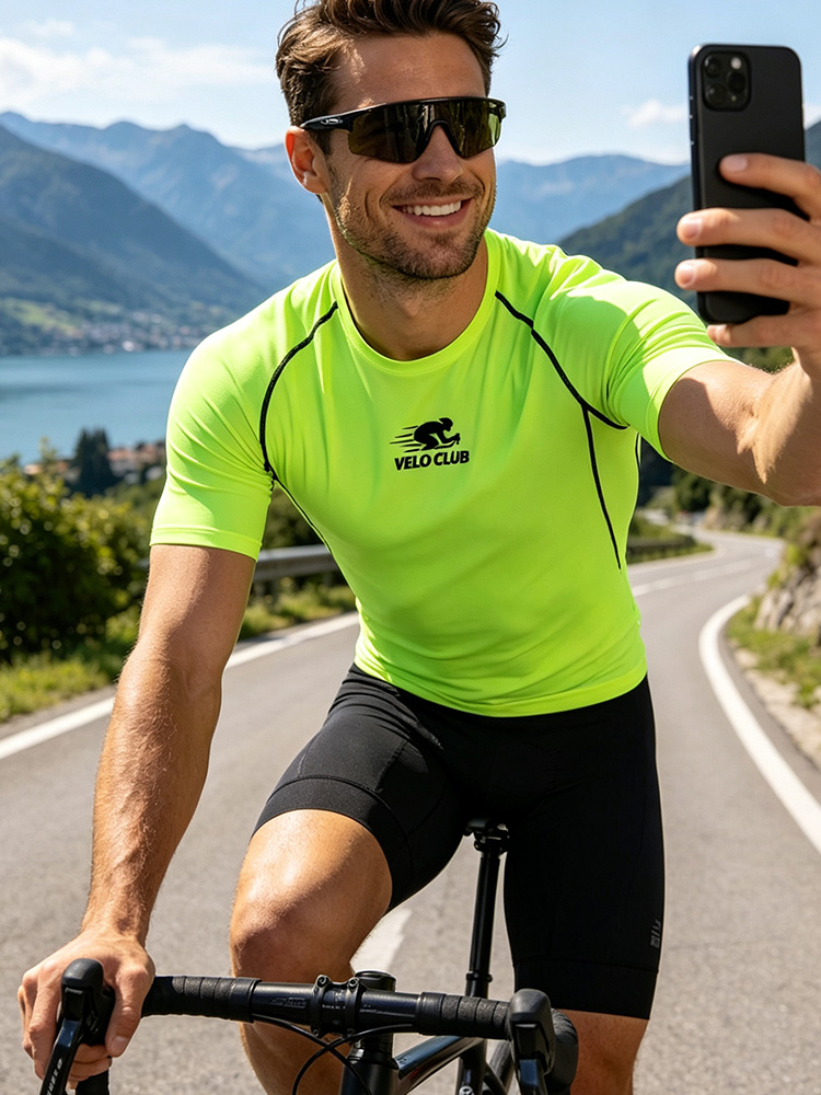 男性と女性のユニバーサル速乾性半袖マウンテンバイクロードサイ - Mountain Biking Shirts のレビューと価格
