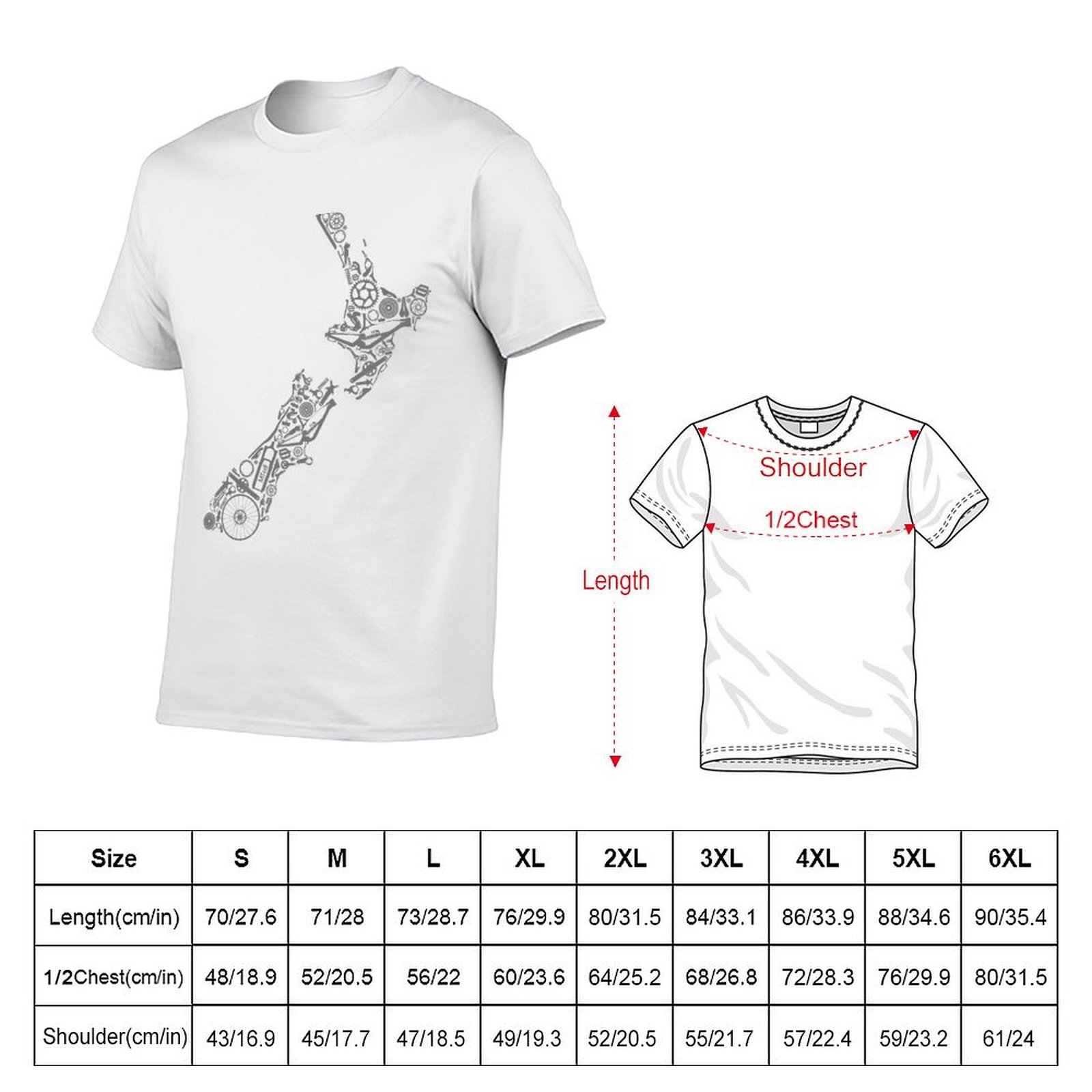 ニュージーランド - グレー、マウンテンバイクの国 Tシャツ - Mountain Biking New Zealand のレビューと価格