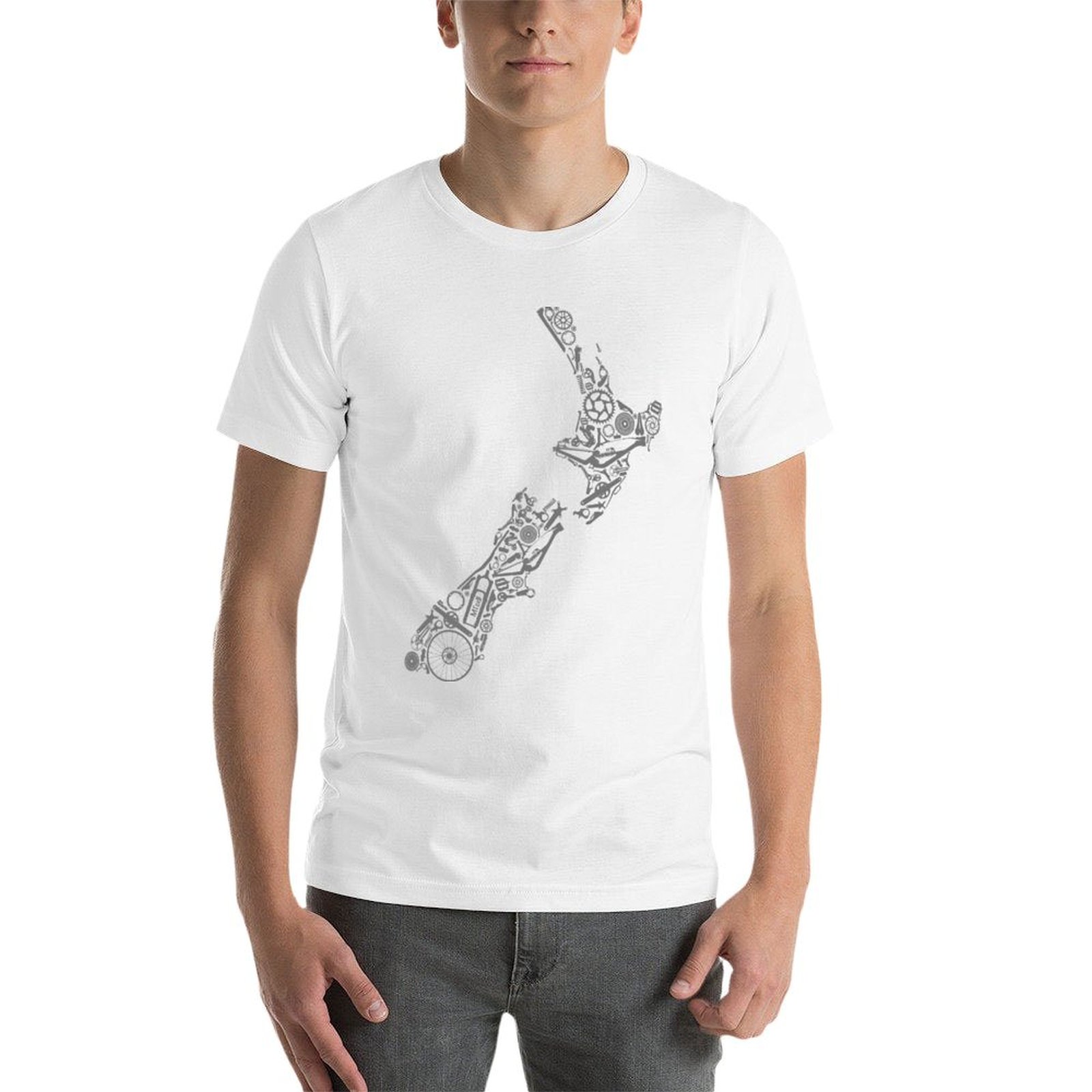 ニュージーランド - グレー、マウンテンバイクの国 Tシャツ - Mountain Biking New Zealand のレビューと価格