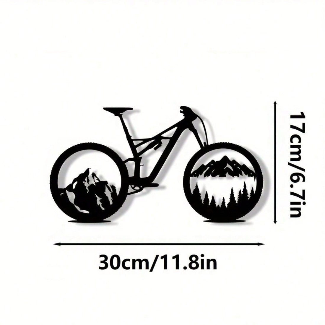 ブラックメタルマウンテンバイクタイヤアート、自然風景の壁装飾 - Mountain Biking Gifts のレビューと価格