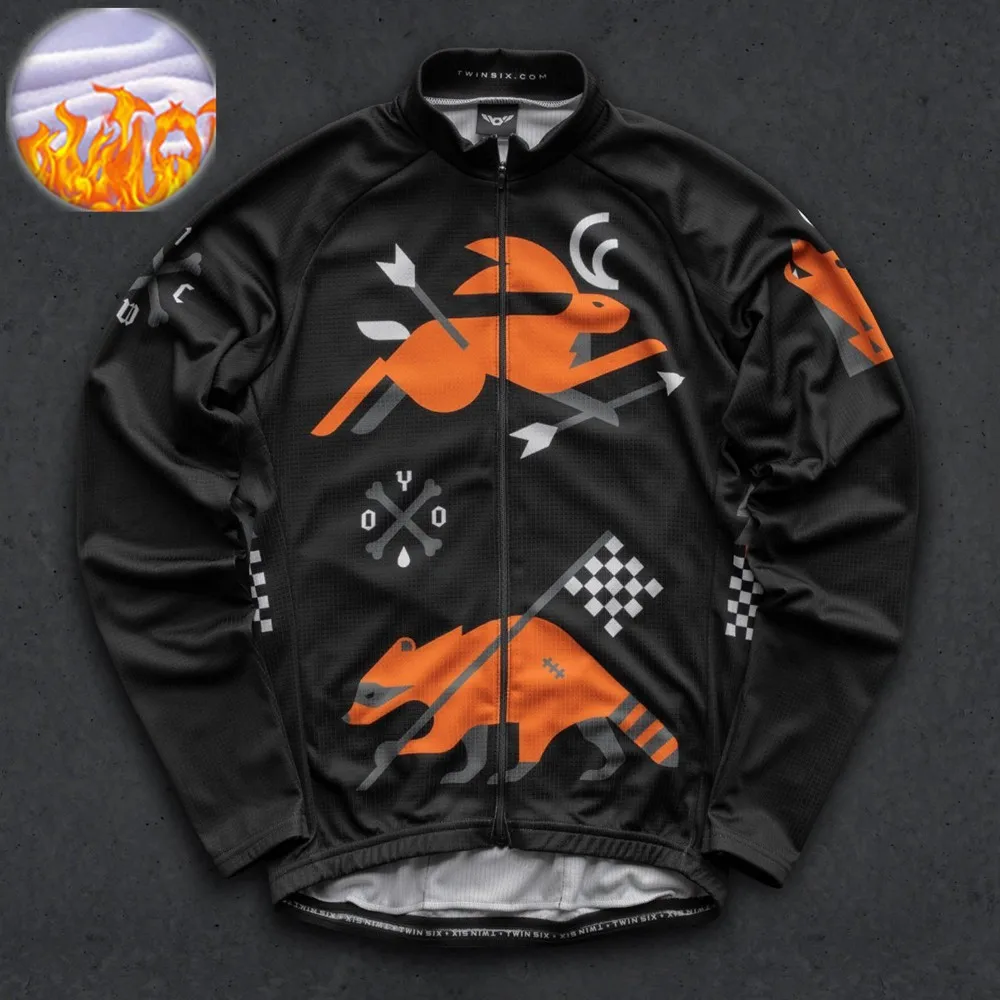冬長袖サーマルフリースサイクリング服男性屋外乗馬 MTB R - Mountain Biking Jacket のレビューと価格